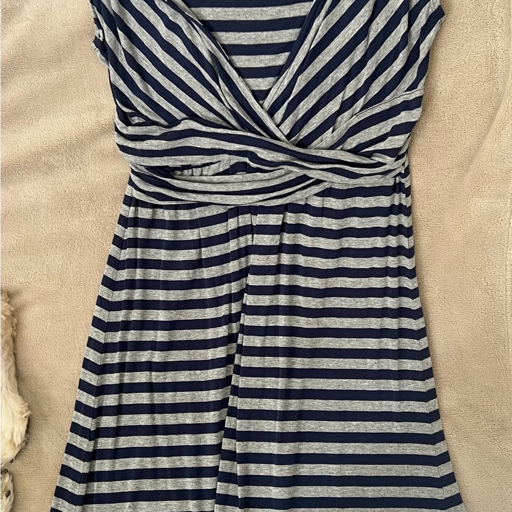 Merona Striped Dress in Blue and Gray